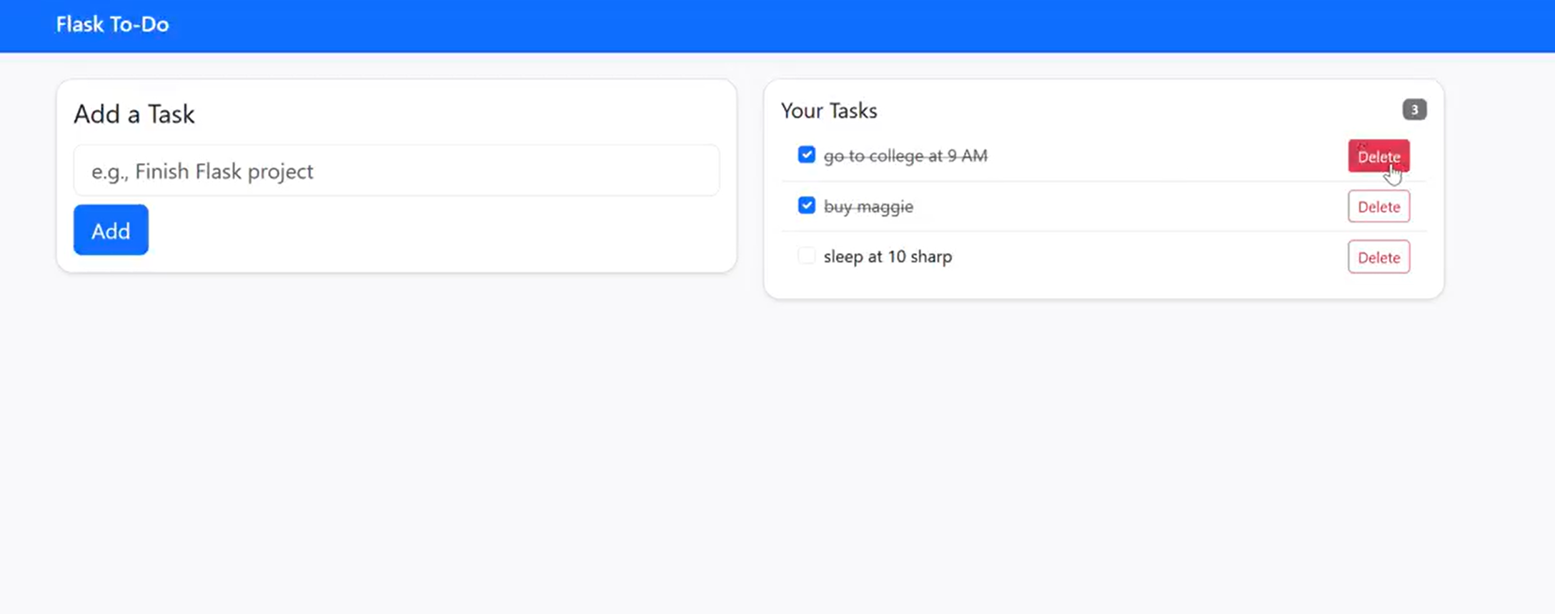 Project Flask To-Do App